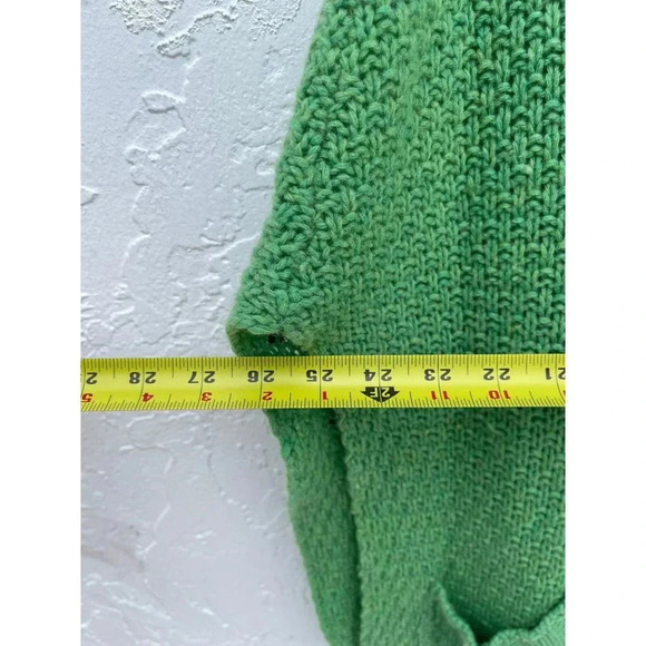 Womens Pullover Sleeveless Crochet Lambswool Sweater Green Sz OS - Picture 5 of 6